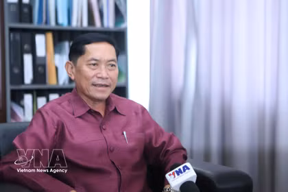 Le directeur général de l’Agence de presse du Laos (KPL), Vannasin Simmavong. Photo : VNA