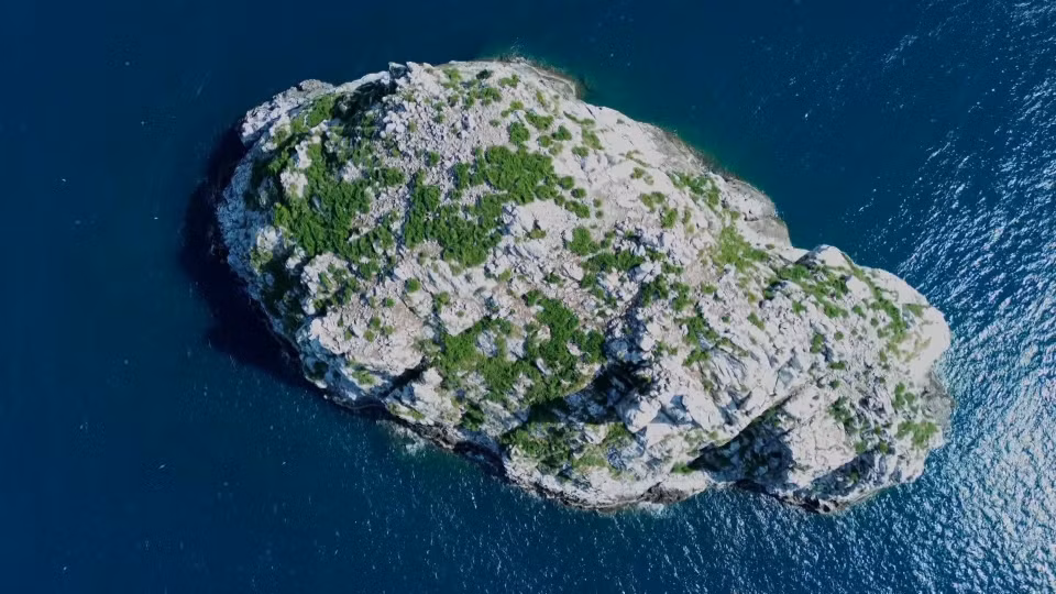 La végétation de l'île Trứng, située dans le parc national de Côn Đảo, se limite à quelques herbes éparses, le reste du terrain étant constitué de rochers. Photo: VNA