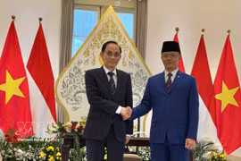 Le ministre vietnamien des Affaires étrangères, Le Hoai Trung (à gauche), et son homologue indonésien, Sugiono. Photo : VNA