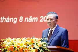 Le secrétaire général du Comité central du Parti communiste du Vietnam et président de la République, To Lam prend la parole. Photo : VNA