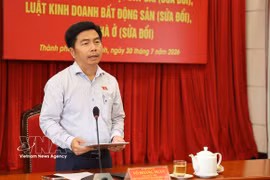 Vo Hoang Ngan, chef adjoint de la délégation des députés de Hô Chi Minh-Ville, s'exprime. Photo: VNA