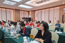Des experts et de jeunes Chinois découvrent les activités révolutionnaires du Président Hô Chi Minh. Photo : VNA