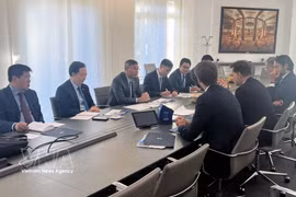 Le ministre des Finances, Ngo Van Tuan (troisième à gauche), lors de la séance de travail avec le groupe Rothschild & Co. Photo : VNA