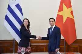 Le vice-ministre vietnamien des Affaires étrangères, Dang Hoàng Giang, et la vice-ministre des Affaires étrangères de la République orientale de l’Uruguay, Valeria Csusaki Cabrera. Photo : ministère des Affaires étrangères