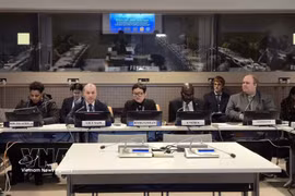 Nguyen Hoang Nguyen, chargé d’affaires a.i de la Mission permanente du Vietnam auprès de l’ONU, s'exprime lors de l'événement. Photo : VNA