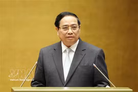 Le Premier ministre Pham Minh Chinh s'exprime. Photo: VNA