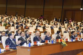 Les délégués lors de la Conférence nationale consacrée à l’étude et à la mise en œuvre de la Résolution du 14ᵉ Congrès du Parti communiste du Vietnam. Photo: VNA