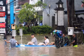 Des inondations provoquées par de fortes pluies sur l'île de Bali, en Indonésie, le 10 septembre 2025. Photo: Xinhua/VNA