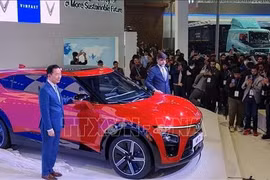 Le constructeur vietnamien de véhicules électriques VinFast dévoile dans le cadre de la Bharat Mobility Global Expo 2025, deux SUV entièrement électriques des segments B et C, VF 6 et VF 7, qui seront vendus sur le marché indien. Photo : VNA