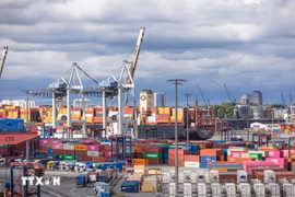Port de marchandises à Hambourg, en Allemagne. Photo: VNA