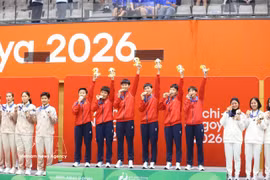  le Vietnam décroche sa troisième médaille d’or grâce au sepak takraw féminin. Photo : VNA