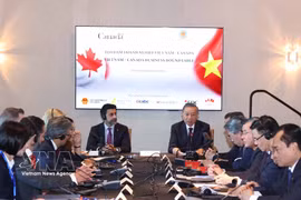 Le secrétaire général du Parti et président de la République Tô Lâm lors du Dialogue de haut niveau des entreprises Vietnam-Canada. Photo : VNA