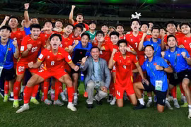 La joie des joueurs de l’équipe vietnamienne des moins de 23 ans après la victoire. (Photo : AFC)