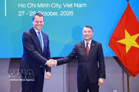 Le Premier ministre Lê Minh Hung (droite) et Stephan Mergenthaler, directeur général du WEF. Photo : VNA