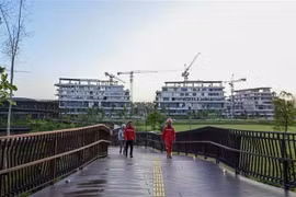 Des bâtiments sont en construction dans la nouvelle capitale indonésienne Nusantara. (Photo : Xinhua/VNA)