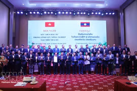 Des délégués lors de la conférence sur la promotion des investissements agricoles entre le Vietnam et le Laos. Photo : VNA