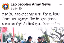 L'article publié sur la page Facebook officielle du journal de l'Armée populaire lao. Photo : VNA