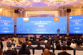 Lors du Forum des entreprises Myanmar-Vietnam, organisé dans le cadre de la visite officielle au Vietnam du dirigeant birman. Photo : VNA