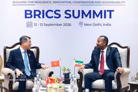 Le Premier ministre Lê Minh Hung et son homologue éthiopien Abiy Ahmed Ali. Photo : VNA