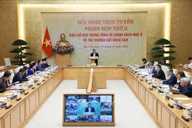 Le Premier ministre Pham Minh Chinh lors de la réunion. Photo : VNA