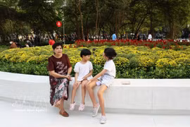 Les habitants de Hô Chi Minh-Ville profitent du nouvel espace vert aménagé sur le terrain situé au 8, rue Vo Van Tan, récemment remis à l'administration du quartier de Xuan Hoa. Photo : VNA