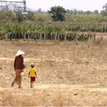 Une grand-mère et son petit-enfant, membres de l'ethnie Rai de la commune de Hàm Cân, ancienne province de Binh Thuân, vont acheter de l'eau sous la chaleur de midi, en 2024. Photo : VNA