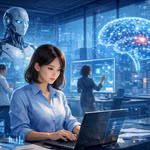 Au Vietnam, environ 24,1% des professions à dominante féminine sont exposées à l'IA générative, contre 17,8% pour les professions à dominante masculine. Illustration générée par une intelligence artificielle/vneconomy.vn