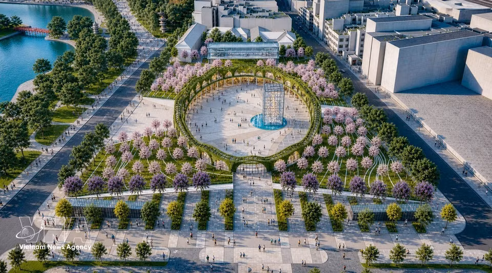 Perspective du projet de parc-place Thoi Dai. Photo : VNA
