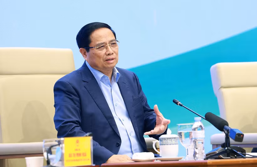 Le Premier ministre Pham Minh Chinh s'exprime au 7e Dialogue avec les agriculteurs, le 10 décembre à Hanoï. Photo: VNA