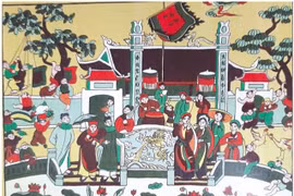 "Hôi làng" (Fête du village) par les artisans Nguyên Dang Chê et Trân Nhât Tân. Photo: baobacninh.com.vn