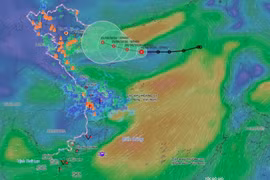 La dépression tropicale située au-dessus de la Mer Orientale se dirige vers le golfe du Tonkin et devrait se renforcer, selon les météorologues. Photo : VNMS