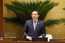 Le vice-président de l'Assemblée nationale, Nguyên Khac Dinh, préside la séance. Photo: VNA