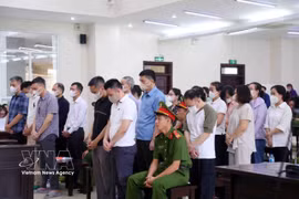 Les accusés devant la Cour d’appel du Tribunal populaire suprême, à Hanoi, le 20 mai. Photo: VNA