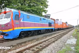 Un train de fret en route depuis le Vietnam vers la Chine. Photo : VietnamPlus