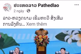 L’article sur la visite officielle du Premier ministre vietnamien Lê Minh Hung au Laos paru sur la page Facebook officielle du journal Pathetlao. Photo : VNA