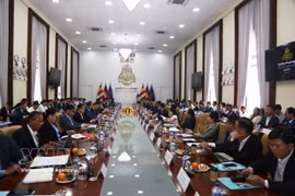 Vue d’ensemble de la séance de dialogue avec les entreprises vietnamiennes au Cambodge. Photo : VNA