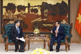 Le Premier ministre Pham Minh Chinh (à droite) et le ministre japonais des Affaires intérieures et de la Communication, Hayashi Yoshimasa, à Hanoi, le 15 janvier. Photo: VNA
