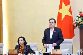 Le président de l’Assemblée nationale Trân Thanh Mân lors de la réunion du Comité permanent de l’Assemblée nationale, à Hanoi, le 31 mars. Photo: VNA