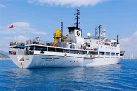 Le navire de recherche russe Akademik Oparin à Khanh Hoa. Photo: VNA