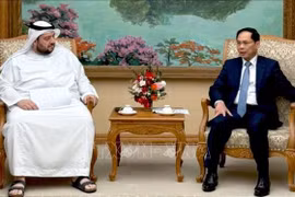 Le vice-Premier ministre Bui Thanh Son (à droite) recevant le ministre émirati de l’Investissement Mohamed Alsuwaidi, à Hanoi, le 8 février. Photo: VNA