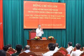 Le secrétaire général Tô Lâm exhorte la nouvelle province de Quang Ngai à réaliser une percée en matière de développement. Photo: VNA