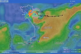 Image satellite montrant la zone de basse pression le matin du 21 août 2026. Photo : VNDMS