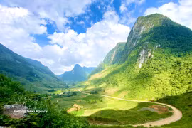 La vallée de Xuân Truong au sein du géoparc mondial UNESCO de Non Nuoc Cao Bang. Photo: VNA