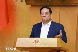 Le Premier ministre Pham Minh Chinh s'adresse à la réunion ordinaire du gouvernement le 4 juin. Photo : VNA