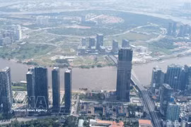 Vue aérienne de la péninsule de Thu Thiêm, considérée comme le noyau du Centre financier international du Vietnam. Photo : VNA