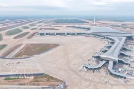 Le chantier de l'aéroport international de Long Thành. Photo : VNA