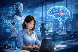 Au Vietnam, environ 24,1% des professions à dominante féminine sont exposées à l'IA générative, contre 17,8% pour les professions à dominante masculine. Illustration générée par une intelligence artificielle/vneconomy.vn