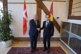 Le ministre vietnamien des Affaires étrangères Lê Hoài Trung (à droite) et son homologue danois Lars Løkke Rasmussen, lors de leur rencontre à Copenhague le 19 octobre. Photo : ministère des Affaires étrangères