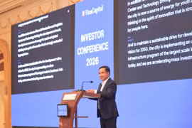 Le président du Comité populaire de Hô Chi Minh-Ville, Nguyên Van Duoc, s'exprime lors de la Conférence des investisseurs 2026. Photo: Comité d'organisation