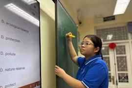 Dans une classe du collège Chuong Duong, à Hanoi. Photo: VietnamPlus